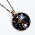 thumbnail image 2 of Skeleton Necklace Personalized Custom Photo Round Pendant Adjustable Stainless Steel Necklaces with Gift Box for Men Women Mothers Valentine's Jewelry Gift, 2 of 6