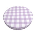 thumbnail image 2 of Lsque Purple Checkboard Round Bar chair cushion covers Velvet Fabric Premium Comfort Protects from Scratches and Stains for 14-17 Inch Chair- 13 inch, 2 of 7