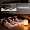 thumbnail image 6 of Exclusivo Mezcla Small Orthopedic Dog Bed, Luxury Striped Jacquard Pet Bed Sofa, Waterproof and Washable, 30"×20", Pink, 6 of 10