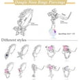 thumbnail image 3 of 12-Pack 20G Dangle Nose Rings for Women - Surgical Steel L Shape Nose Studs with Cute Flower, Butterfly, Heart, Evil Eye, Opal & CZ Charms - Trendy Dangling Nose Piercing Jewelry, 3 of 5