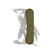 Swiss Tech 12 in 1 Multitool with G10 Handle Key Ring Attachment, Olive