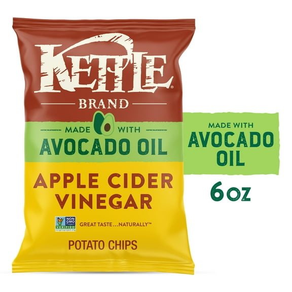 Kettle Brand Made with Avocado Oil Apple Cider Vinegar Chips, 6 oz Bag
