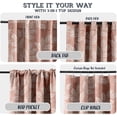 thumbnail image 3 of Vargottam Cotton Curtains for Windows - 3-in-1 Rod Pocket/Back Tab Short Window Drapes - Light Filtering Cotton Panels - Set of 2, 52"x63" - Leaves Pattern (Orange), 3 of 8