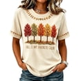 thumbnail image 4 of BODOAO Women's Fall Graphic Tee Short Sleeve Crew Neck T Shirt Autumn Tree Print Casual Thanksgiving Top for Women Vintage Holiday Everyday Summer Fashion Wear Beige L, 4 of 6
