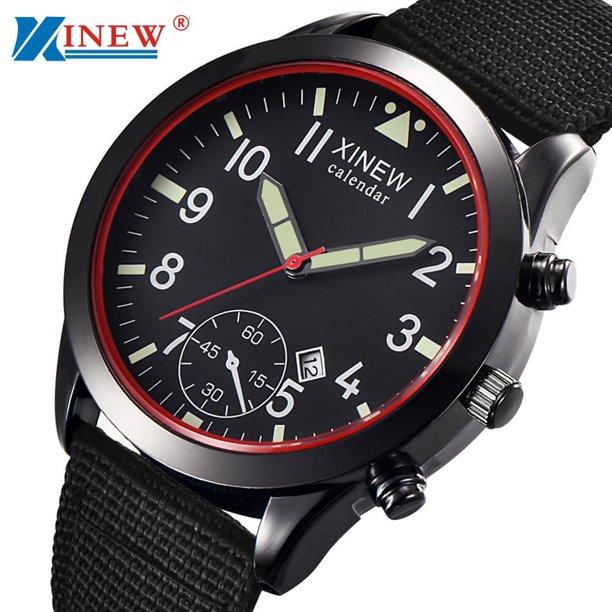 Reloj de cuarzo para hombre, relojes para hombre, reloj de cuarzo militar para hombre, reloj de pulsera deportivo luminoso con fecha negra.