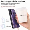 thumbnail image 5 of Nalacover Case for Samsung Galaxy S23 Plus Wallet Case with Card Holder & Zipper Pocket, 360° Rotation Ring Kickstand Premium PU Leather Cover, Shockproof Magnetic Button Flip Stand Phone Case,Purple, 5 of 9