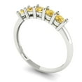 thumbnail image 2 of 0.35 ctw Wedding Band for Women - 18K White Gold Natural Citrine Stackable Eternity Ring, 2 of 6