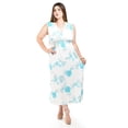 thumbnail image 1 of Vestido Largo Cintura Smock Roman Fashion Talla Extra 8801X-11 Blanco Flor 42, 1 of 5