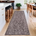 thumbnail image 2 of Area Rugs for Living Room Bedroom, Large Washable Rug, Vintage Floral Boho Non Slip Low Pile Carpet Indoor Dining Room Kids Room Brown 2 * 6 ft, 2 of 9