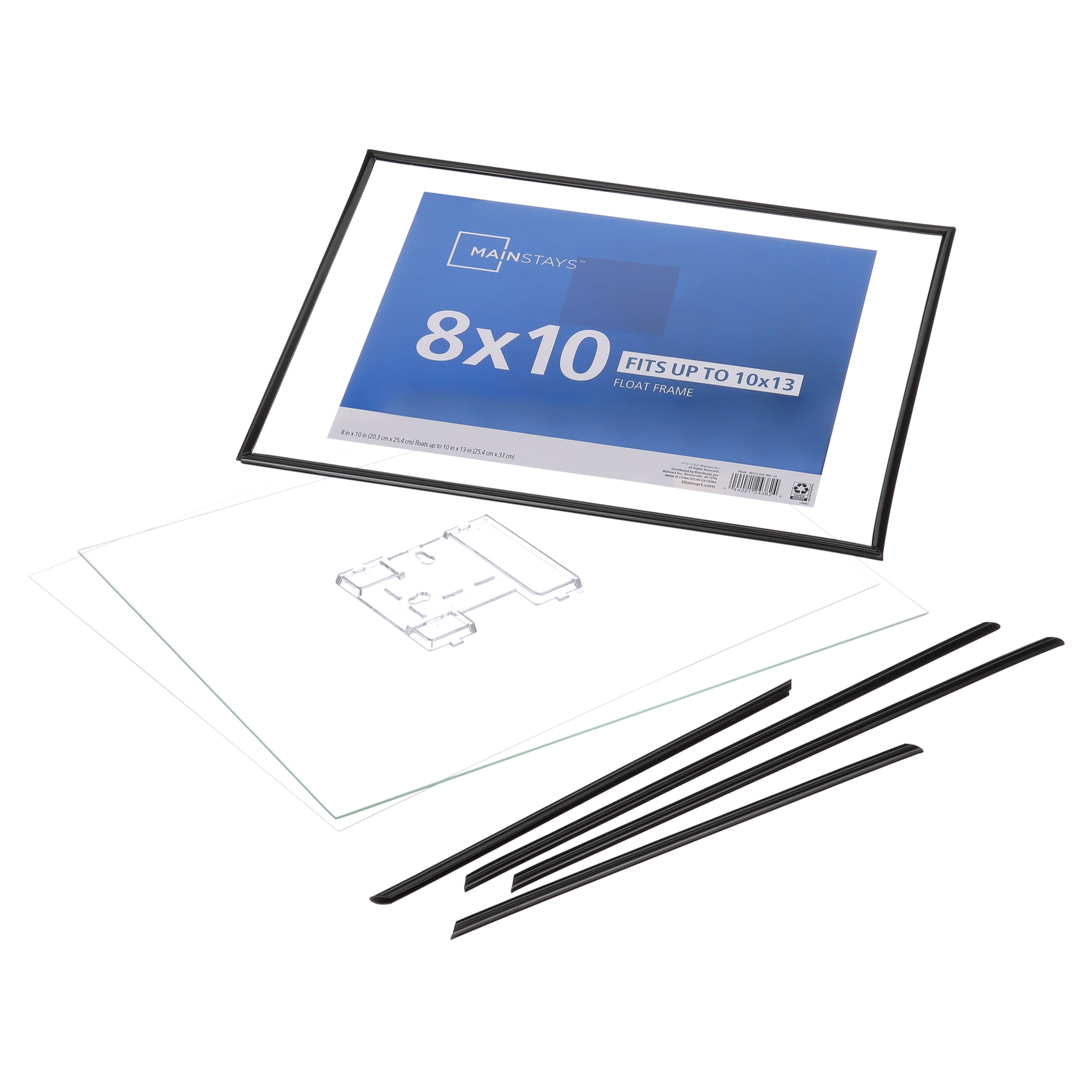 Mainstays 10 x 13 Flex Float Frame, Black, Set of 6
