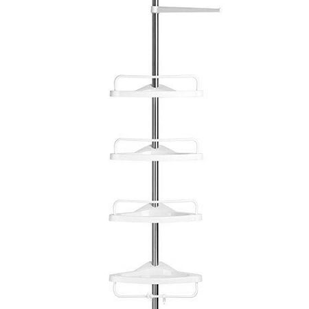 Homitex Bathroom Corner Shelf Triangular 4 Tier Tension Homitex Bathroom Corner Shelf Triangular 4 Tier Tension Caddy White