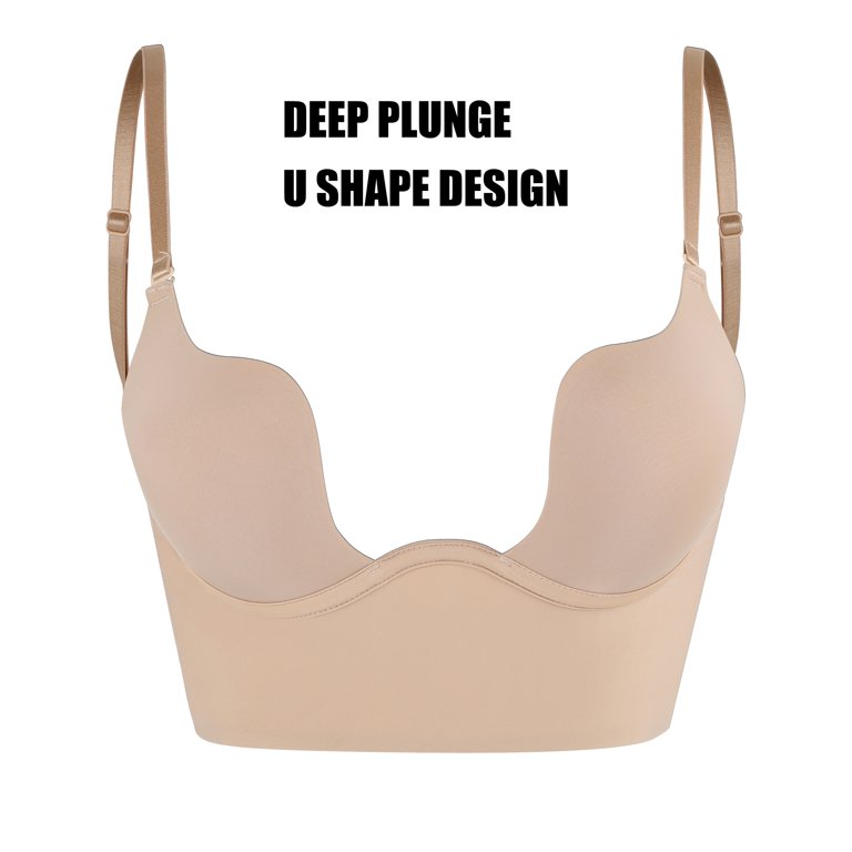  Deep Plunge Bra, Women's Deep U Bra for Backless