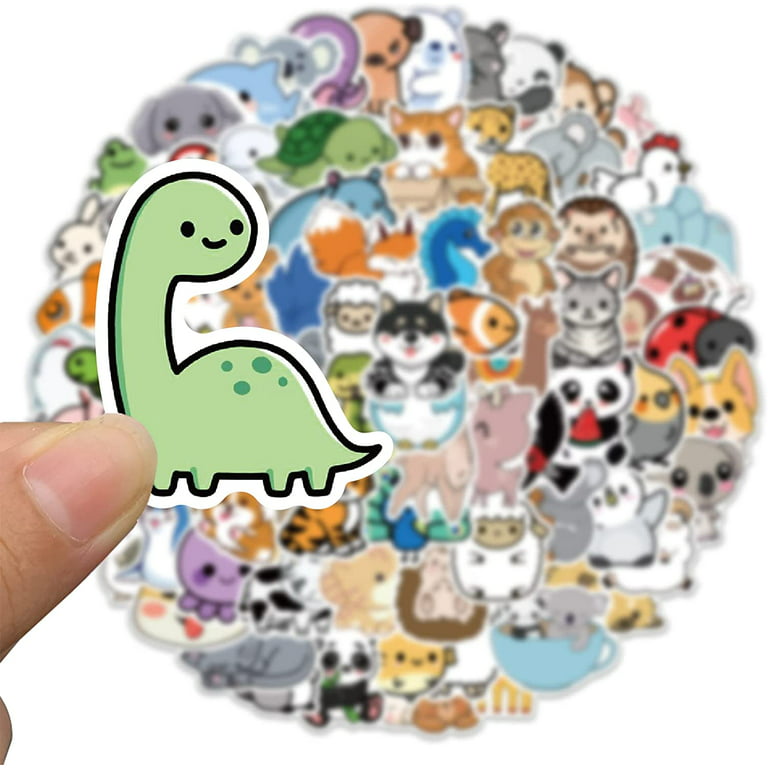 Cute Animal Stickers for Kids, Teens- 100PCS Premium Waterproof Vinyl  Kawaii Aesthetic Stickers for Water Bottles, 
