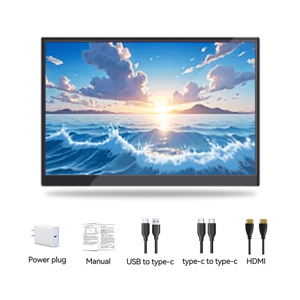 14 Inch Portable Touch Monitor 1920x1200, Ultra-Slim Plug-and-Play Second Screen for Laptop/PC, Ideal for Remote Workers & College Students