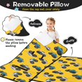 thumbnail image 3 of Monster Cartoon Truck Yellow Pattern Teens Toddler Nap Mat with Pillow, Sleeping Mat Bag for Preschool Daycare 59"x22", 3 of 6
