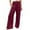 Wine, variant on Women's Linen Loose Wide Leg Pants High Waist Straight Pants Casual Pants Plus Size Wide leg Pants for Women