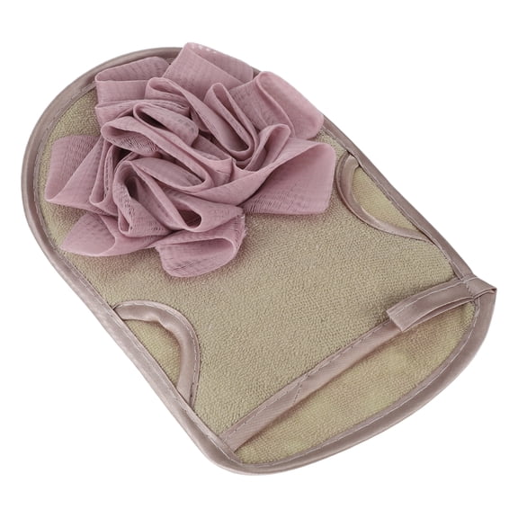 1 Pc Double Side Shower Gloves Exfoliating Glove for Bathroom 8.66"x5.51" Light Pink