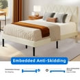 thumbnail image 4 of DEXTRUS Queen Upholstered Bed Frame with Adjustable Headboard, Beige, 4 of 8