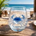 thumbnail image 6 of Clearance! STIJGGN Clear Glass Cups, Ocean Animal Spotted Crab Artisan Glassware Collection, Novelty Ocean Drinking Stemless Wine Glasses, Gift for Friends Family, 6 of 7