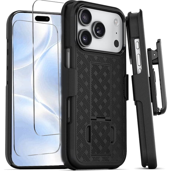 for iPhone 18 Pro Rugged Case,Belt Clip Holster Combo Shell With Kickstand Rotating Swivel Shockproof Phone Cover For iPhone 18 Pro 6.3"