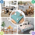 thumbnail image 4 of Blue Daisy Flower Pattern Square Tablecloth,Waterproof Square Table Cover,Wipeable Spillproof Washable Table Cover for Home Kitchen Party Decor 52"x52"(132x132cm), 4 of 6
