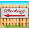 thumbnail image 1 of Parking Left Arrow Red & Chrome 13 oz Vinyl Banner With Metal Grommets, 1 of 4