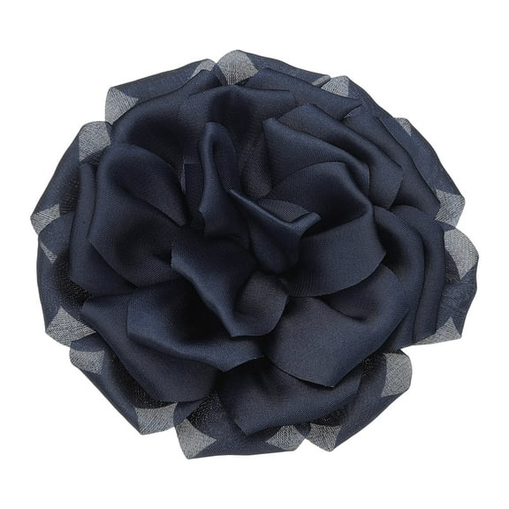 Uxcell Rose Flower Brooches and Pins, 4.3 in Flower Lapel Pins, Large Rose Floral Brooches for Women Wedding Party Dance Dress Suit Clothes Accessories Jewelry Gifts (Style 1 Navy Blue)