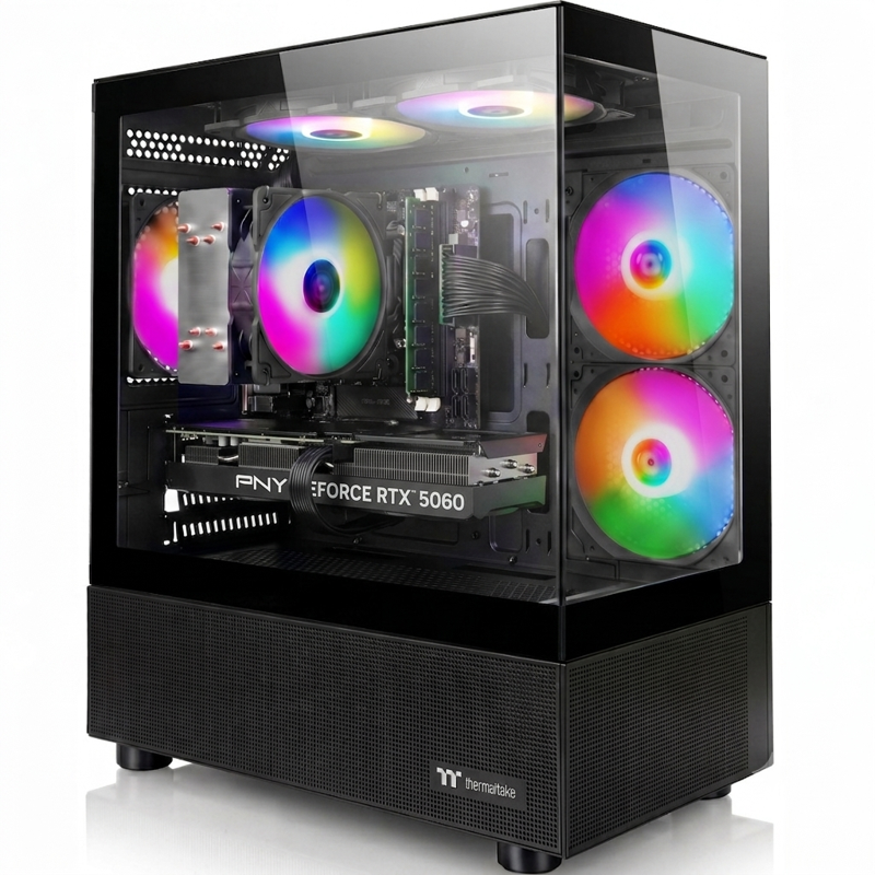 AIGAMEPC Gaming PC Desktop Computer, AMD Ryzen 7 5700X, GeForce RTX 5060 8G, 16GB DDR4, 1TB SSD,ARGB Fans, WiFi+BT, for PC Gaming