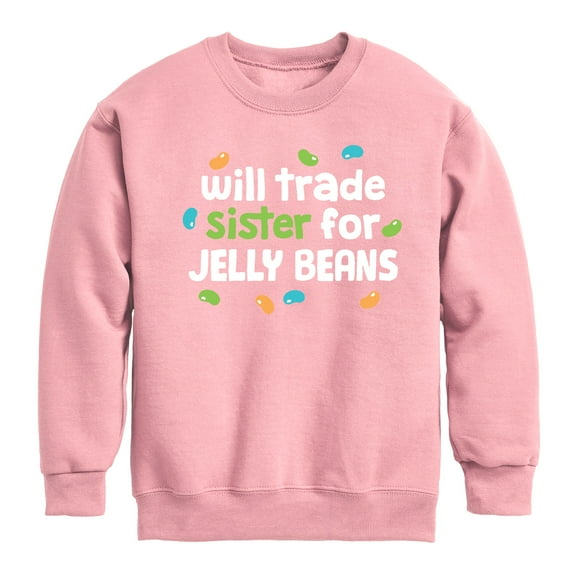 Instant Message - Will Trade Sister For Jellybeans - Toddler And Youth Crewneck Fleece Sweatshirt