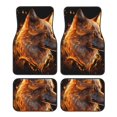 thumbnail image 1 of Balery Gold Flame Pattern Wolf Juego de 4 Alfombrillas para Auto, Revestimientos de Caucho Resistente, Diseño Antideslizante, 1 of 7