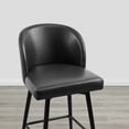 thumbnail image 7 of CHITA 27" Swivel Upholstered Counter Bar Stools with Back & Metal Legs Set of 4,Faux Leather in Black, 7 of 7