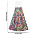 thumbnail image 3 of Wobogo Colorful Blooms Floral Hand Towel Set of 2 Absorbent for Kitchen and Bathroom With Velcro Hanging Loop 18.2×14in, 3 of 7
