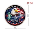 thumbnail image 2 of United States th Anniversary Round Aluminum Sign - Bald Eagle & Patriotic Landmarks Wall Decor, 1pc, 8" Wall Art Metal Sign, For Porch, Garden, Bedroom, Room, Home, Ideal Gifts, Weather, 2D Flat, 2 of 7