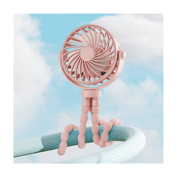 Octopus Fan, Mini Portable Baby stroller Fan, Clip-On Fan, 360° Rotation, 3 Speeds, for Strollers, Study Desks and Outdoor Travel