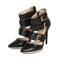 thumbnail image 5 of Liliana CA28 Women Leatherette Pointy Toe Reptile Skin Strappy Buckled Platform Pump, 5 of 5