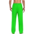 thumbnail image 2 of FREEAMG Men's Pajama Bottoms Plain Neon Green Solid Color Drawstring Lounge Pants Soft Sleepwear Separate Bottoms for Men, 2 of 6