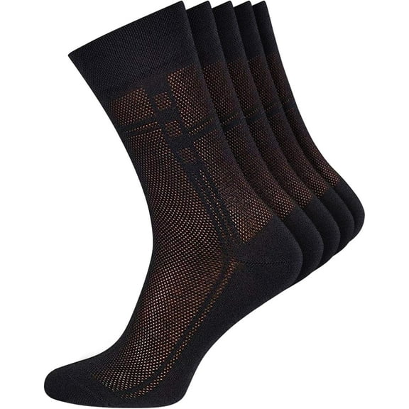 Men's Socks, Ultra Thin Breathable Cotton Mens Dress Socks (5 pack), Super Soft and Lightweight Socks for Men Black 11-13