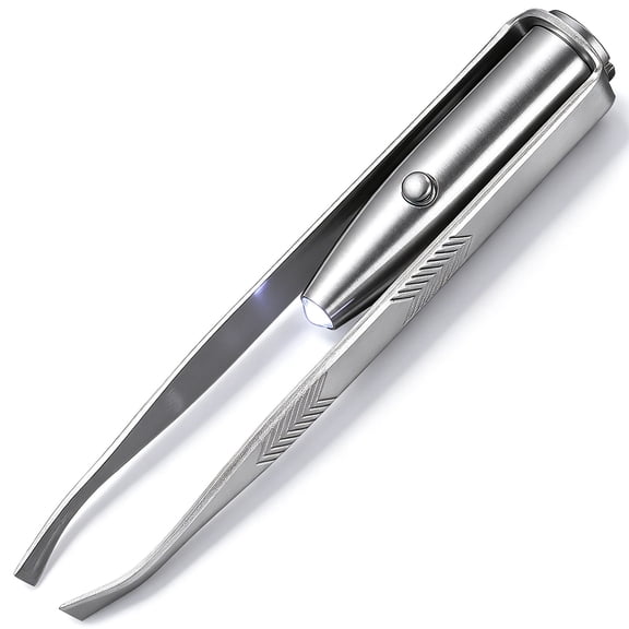 FOMIYES LED Eyebrow Tweezer with Built in Light for Precise Facial Hair Removal in Assorted Colors