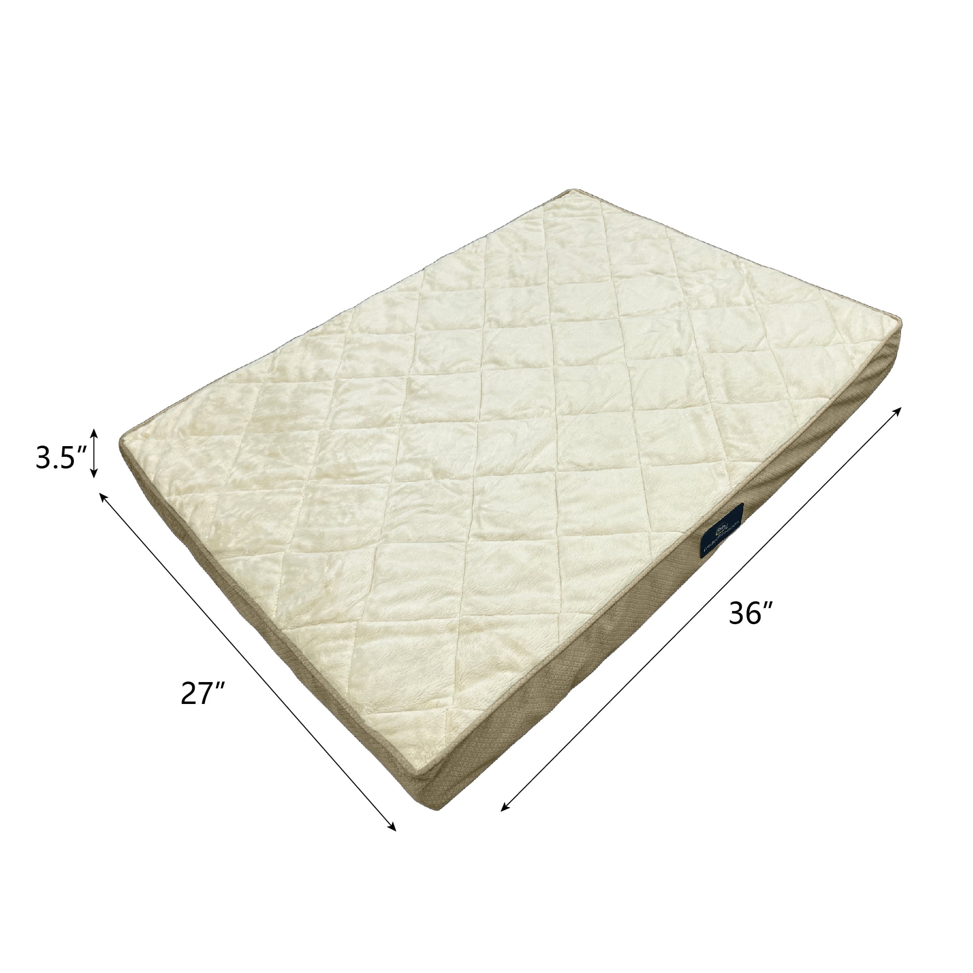 SertaQuilted Orthopedic Pillowtop Dog Bed with Removable Cover,Tan, Large