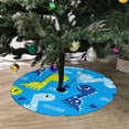 thumbnail image 2 of FMSHPON Dinosaur Pattern Cute Blue Xmas Christmas Tree Skirt Stand Mat for Holiday Party Decoration Indoor Outdoor 36 inches, 2 of 3