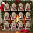 thumbnail image 4 of 12 Pcs Christmas Burlap Gift Bags, Small Treat Goody Bags with Drawstrings for Christmas, Featuring 12 Designs for Xmas and New Year Party Favors and Supplies, 4 of 4