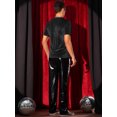 thumbnail image 3 of DARING DIVA Men's Velvet Crew Neck Short Sleeve Tee Tops Disco Velour T Shirts S Black, 3 of 6