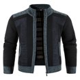 thumbnail image 1 of Cardigan pour Homme à Fermeture Éclair Intégrale, Col Montant, Coupe Ajustée, Chandail Tricoté Décontracté, 1 of 5