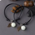 thumbnail image 2 of Joyería del Día de San Valentín, Pulsera RisingMoon, mayorista, cuentas simples, hojas, cadena de cuerda ajustable, Pulsera de pareja de playa luminosa de verano oso de fresa Electrónica, 2 of 6