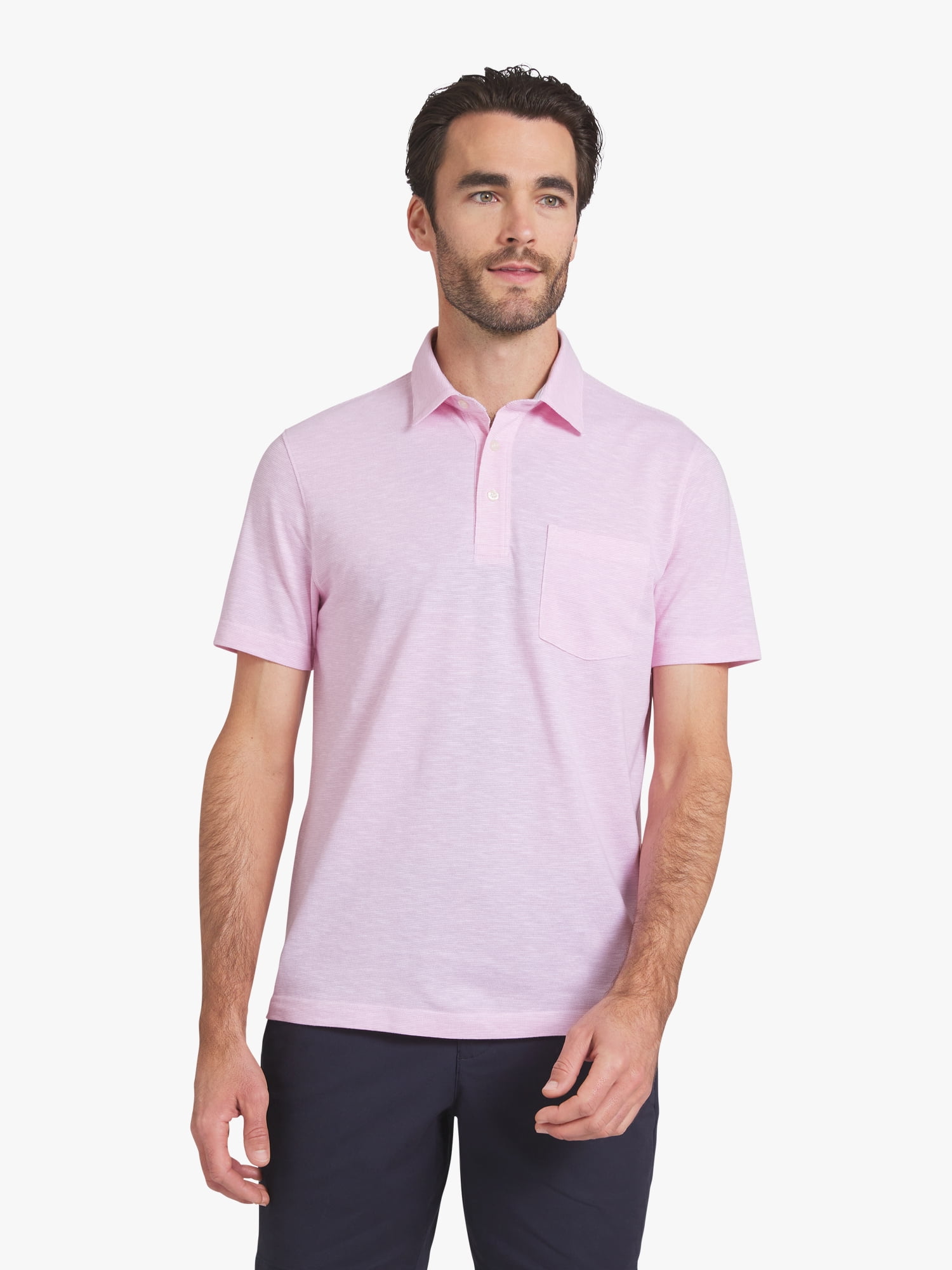 Chaps Men's and Big Men's Harbor Side Slub Short Sleeve Polo Shirt, Sizes S-3XL
