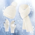 thumbnail image 2 of Winter Knitted Wool Scarf Hat Gloves Set Warm Velvet Padded Accessories for Cold Weather, 2 of 3