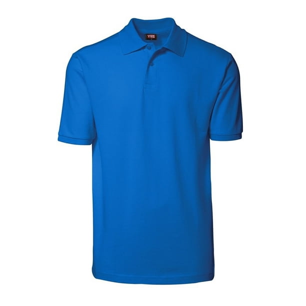 ID - Polo básico de manga corta de ajustado medio de algodón Modelo Yes Unisex Hombre Mujer (Azul celeste)