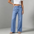 thumbnail image 4 of Women's Jeans High Rise Straight Leg Denim Pants with Pockets Casual Loose Trousers for Work and Daily Wear, 4 of 7