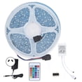 thumbnail image 1 of Kit de tira de luces 3528 de 5 m/16,4 pies con control remoto de 24 teclas Tira de luces impermeables RGB de 300 LED para enchufe HomeAU 100-240 V, 1 of 5