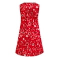 thumbnail image 3 of Wycnly Womens Dresses Beach Fashion Button up Plus Size Flowy Pleated Swing Tunic Tank Mini Sundress Summer Floral Print V-Neck Sleeveless Formal Short Dress Red XXXL, 3 of 4